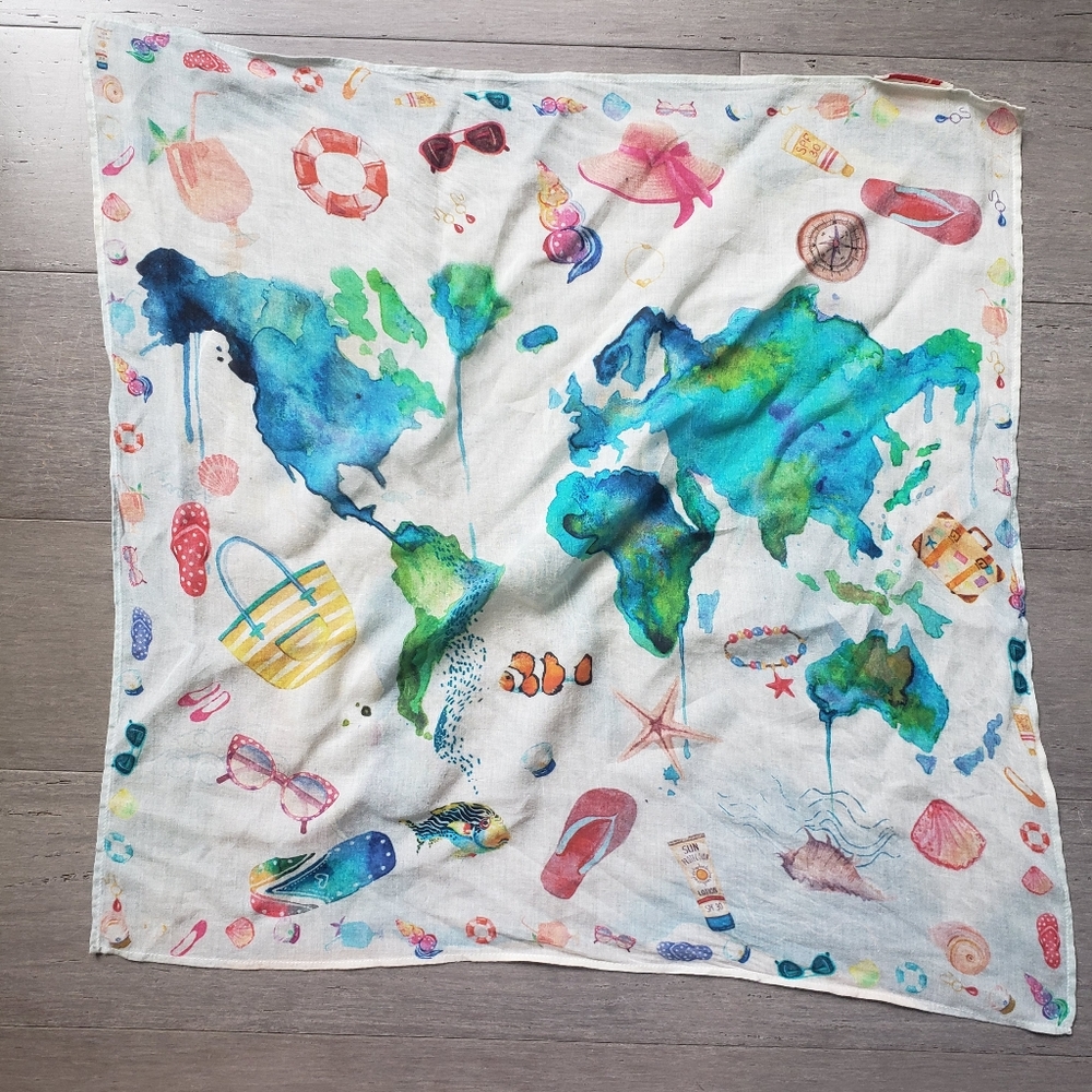 100% Cotton Vacation Themed Scarf